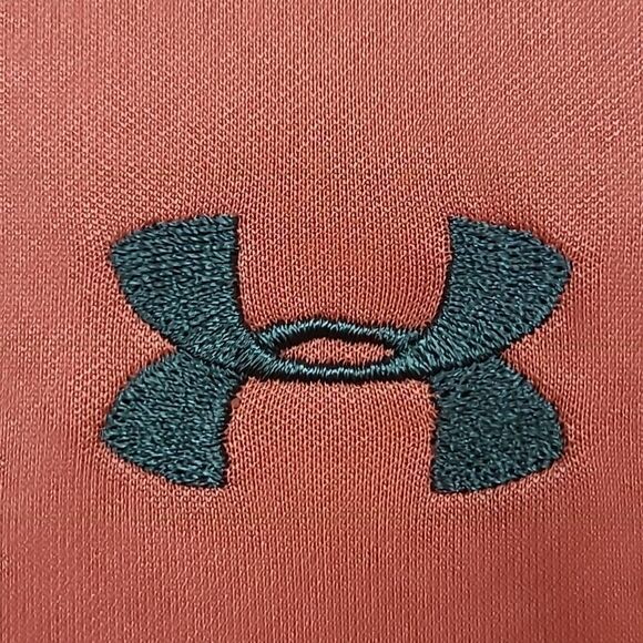 Men's XL UA Tech Polo Orange Performance Shirt HeatGear Golf Coach Work Uniform - Picture 5 of 9